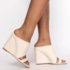 AZALEA WANG LOVE ME TENDER SQUARE TOE WEDGE SANDAL IN BONE -AZALEA WANG Shop azalea wang love me tender square toe wedge sandal in bone bone 2 2