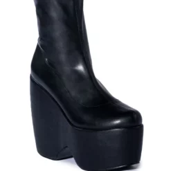 AZALEA WANG LOXLEY WEDGE BOOTIE IN BLACK -AZALEA WANG Shop azalea wang loxley wedge bootie in black black 3 3