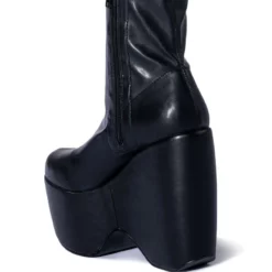 AZALEA WANG LOXLEY WEDGE BOOTIE IN BLACK -AZALEA WANG Shop azalea wang loxley wedge bootie in black black 4 4