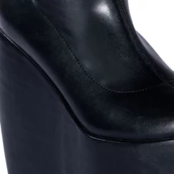 AZALEA WANG LOXLEY WEDGE BOOTIE IN BLACK -AZALEA WANG Shop azalea wang loxley wedge bootie in black black 5 5