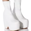 AZALEA WANG LOXLEY WEDGE BOOTIE IN WHITE -AZALEA WANG Shop azalea wang loxley wedge bootie in white white 1 1