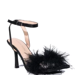 AZALEA WANG LUCINDA FEATHER SANDAL -AZALEA WANG Shop azalea wang lucinda feather sandal black 3 3