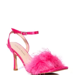 AZALEA WANG LUCINDA FEATHER SANDAL -AZALEA WANG Shop azalea wang lucinda feather sandal pink 3 3