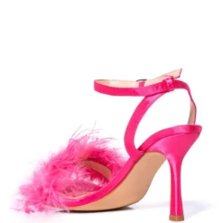 AZALEA WANG LUCINDA FEATHER SANDAL -AZALEA WANG Shop azalea wang lucinda feather sandal pink 4 4