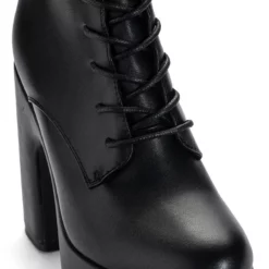 AZALEA WANG MAKE IT HAPPEN PU CHUNKY HEEL PLATFORM BOOTIE IN BLACK 11 AZALEA WANG MAKE IT HAPPEN PU CHUNKY HEEL PLATFORM BOOTIE IN BLACK -AZALEA WANG Shop azalea wang make it happen pu chunky heel platform bootie in black black 5 5 c1