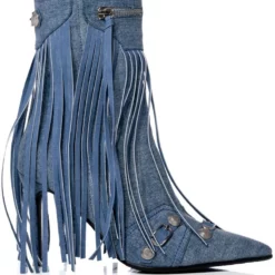 AZALEA WANG MARCELINA DENIM STILETTO BOOTIE
