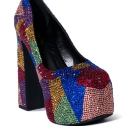 AZALEA WANG MARGARET EMBELLISHED PUMP IN MULTI -AZALEA WANG Shop azalea wang margaret embellished pump in multi multi 3 3