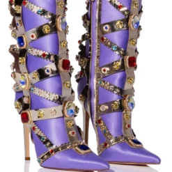 AZALEA WANG MARTINEZ EMBELLISHED BOOTIE IN PURPLE