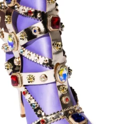 AZALEA WANG MARTINEZ EMBELLISHED BOOTIE IN PURPLE -AZALEA WANG Shop azalea wang martinez embellished bootie in purple purple 5 5