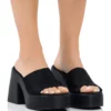 AZALEA WANG MILTON CHUNKY SANDAL IN BLACK -AZALEA WANG Shop azalea wang milton chunky sandal in black black 1 1