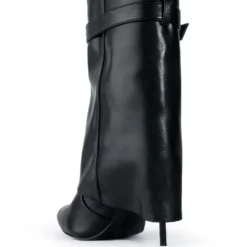 AZALEA WANG MINE FOLD OVER STILETTO BOOTIE IN BLACK -AZALEA WANG Shop azalea wang mine fold over stiletto bootie in black black 4 4