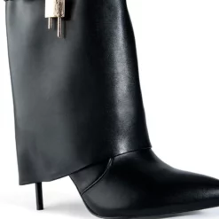 AZALEA WANG MINE FOLD OVER STILETTO BOOTIE IN BLACK -AZALEA WANG Shop azalea wang mine fold over stiletto bootie in black black 5 5