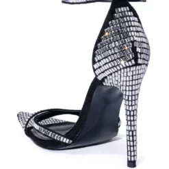 AZALEA WANG MIRIN EMBELLISHED CHUNKY STRAP SANDAL IN BLACK -AZALEA WANG Shop azalea wang mirin embellished chunky strap sandal in black black 4 4