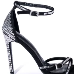 AZALEA WANG MIRIN EMBELLISHED CHUNKY STRAP SANDAL IN BLACK -AZALEA WANG Shop azalea wang mirin embellished chunky strap sandal in black black 5 5