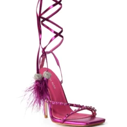 AZALEA WANG MISSY STILETTO METALLIC SANDAL IN FUCHSIA -AZALEA WANG Shop azalea wang missy stiletto metallic sandal in fuchsia fuchsia 3 3