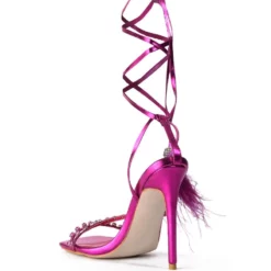 AZALEA WANG MISSY STILETTO METALLIC SANDAL IN FUCHSIA -AZALEA WANG Shop azalea wang missy stiletto metallic sandal in fuchsia fuchsia 4 4