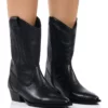 AZALEA WANG GENUINE LEATHER MOCO BLACK WESTERN BOOT