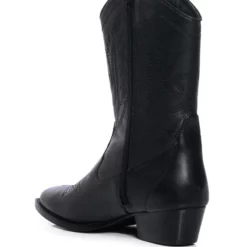 AZALEA WANG GENUINE LEATHER MOCO BLACK WESTERN BOOT -AZALEA WANG Shop azalea wang moco black western boot black 4 4