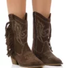 AZALEA WANG GENUINE LEATHER MOCO MOCHA WESTERN BOOT -AZALEA WANG Shop azalea wang moco mocha western boot brown 1 1