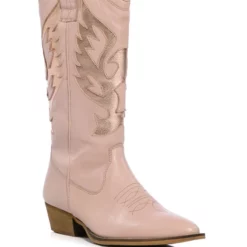 AZALEA WANG GENUINE LEATHER MOCO NUDE WESTERN BOOT -AZALEA WANG Shop azalea wang moco nude western boot brown 3 3