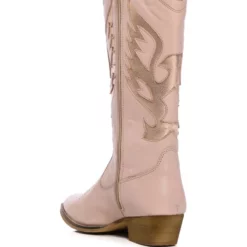 AZALEA WANG GENUINE LEATHER MOCO NUDE WESTERN BOOT -AZALEA WANG Shop azalea wang moco nude western boot brown 4 4