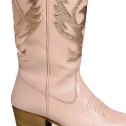 AZALEA WANG GENUINE LEATHER MOCO NUDE WESTERN BOOT -AZALEA WANG Shop azalea wang moco nude western boot brown 5 5