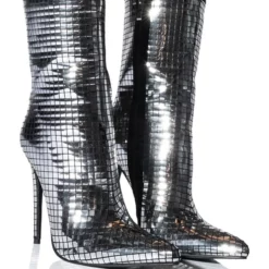 AZALEA WANG MONTROSE STILETTO BOOTIE IN SILVER