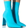 AZALEA WANG MOSCATO NEOPRENE BOOTIE IN BLUE -AZALEA WANG Shop azalea wang moscato neoprene bootie in blue blue 1 1