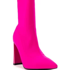 AZALEA WANG MOSCATO NEOPRENE BOOTIE IN PINK -AZALEA WANG Shop azalea wang moscato neoprene bootie in pink pink 3 3