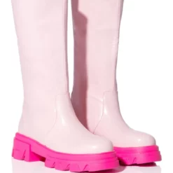 AZALEA WANG MY ALL FAUX LEATHER BOOT IN PINK
