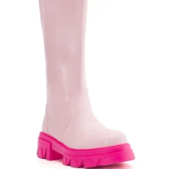 AZALEA WANG MY ALL FAUX LEATHER BOOT IN PINK -AZALEA WANG Shop azalea wang my all faux leather boot in pink pink 3 3