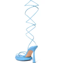 AZALEA WANG MY POWER STRAPPY SANDAL IN BLUE -AZALEA WANG Shop azalea wang my power strappy sandal in blue blue 5 5 c1