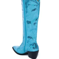 AZALEA WANG MY SWEETHEART SEQUIN EMBELLISHED BOOT IN BLUE -AZALEA WANG Shop azalea wang my sweetheart sequin embellished boot in blue blue 4 4 c1