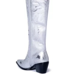 AZALEA WANG MY SWEETHEART SEQUIN EMBELLISHED BOOT IN SILVER -AZALEA WANG Shop azalea wang my sweetheart sequin embellished boot in silver silver 4 4