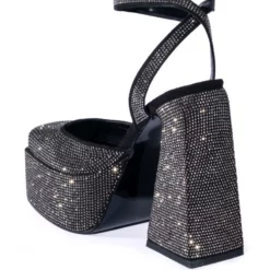 AZALEA WANG NESSA EMBELLISHED PUMP IN BLACK -AZALEA WANG Shop azalea wang nessa embellished pump in black black 4 4