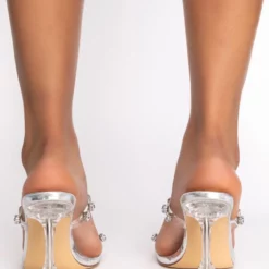 AZALEA WANG NEVER HAD A DOUBT STILETTO SANDAL IN SILVER -AZALEA WANG Shop azalea wang never had a doubt stiletto sandal in silver silver 4 4