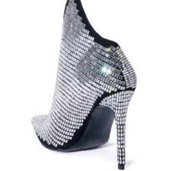 AZALEA WANG NEXT UP ANGULAR STILETTO BOOTIE IN SILVER -AZALEA WANG Shop azalea wang next up angular stiletto bootie in silver silver 4 4