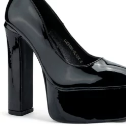 AZALEA WANG NIGHT MOVES PLATFORM PUMP IN BLACK -AZALEA WANG Shop azalea wang night moves platform pump in black black 5 5