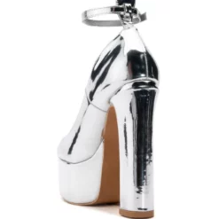 AZALEA WANG NIGHT MOVES PLATFORM PUMP IN SILVER -AZALEA WANG Shop azalea wang night moves platform pump in silver silver 3 3