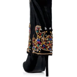 AZALEA WANG NIKO EMBELLISHED SUEDE BOOTIE IN BLACK -AZALEA WANG Shop azalea wang niko embellished suede bootie in black black 4 4