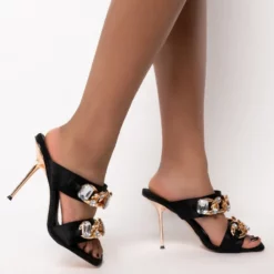 AZALEA WANG NO MORE LIES STILETTO SANDAL IN BLACK -AZALEA WANG Shop azalea wang no more lies stiletto sandal in black black 2 2