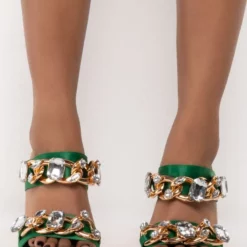 AZALEA WANG NO MORE LIES STILETTO SANDAL IN GREEN -AZALEA WANG Shop azalea wang no more lies stiletto sandal in green green 3 3