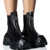AZALEA WANG NORTH ZIP CHUNKY BOOT IN BLACK -AZALEA WANG Shop azalea wang north zip chunky boot in black black 1 1
