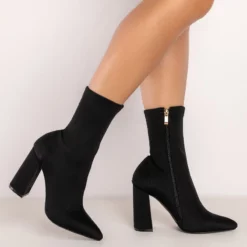 AZALEA WANG NOTHING LASTS FOREVER CHUNKY BOOTIE IN BLACK -AZALEA WANG Shop azalea wang nothing lasts forever chunky bootie in black black 2 2 c1