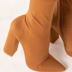 AZALEA WANG NOTHING LASTS FOREVER CHUNKY BOOTIE IN BROWN -AZALEA WANG Shop azalea wang nothing lasts forever chunky bootie in brown brown 5 5