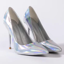 AZALEA WANG OFF THE GRID STILETTO PUMP IN SILVER -AZALEA WANG Shop azalea wang off the grid stiletto pump in silver silver 4 4