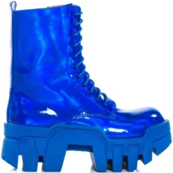 AZALEA WANG OLYMPIA BLUE CHUNKY BOOTIE -AZALEA WANG Shop azalea wang olympia blue chunky bootie blue 2 2