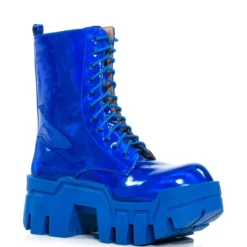 AZALEA WANG OLYMPIA BLUE CHUNKY BOOTIE -AZALEA WANG Shop azalea wang olympia blue chunky bootie blue 3 3