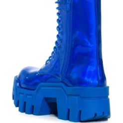 AZALEA WANG OLYMPIA BLUE CHUNKY BOOTIE -AZALEA WANG Shop azalea wang olympia blue chunky bootie blue 4 4