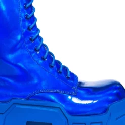 AZALEA WANG OLYMPIA BLUE CHUNKY BOOTIE -AZALEA WANG Shop azalea wang olympia blue chunky bootie blue 5 5